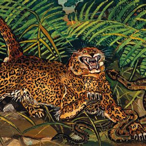 [object Object] - Leopard with snake
