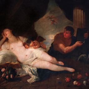 [object Object] - Venus, Cupido y un sátiro