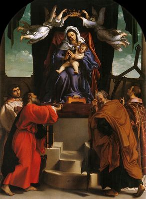 Lorenzo Lotto - Giovanni evangelista, Simone e Lorenzo 