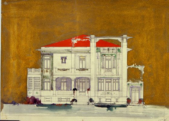 Project for a villa on the Lido of Venice, elevation
