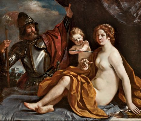 Giovanni Francesco Barbieri, detto Guercino - Venus, Cupid and Mars