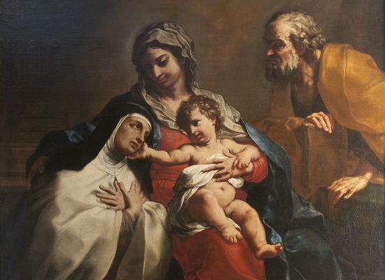 Elisabetta Sirani - Holy family with Saint Teresa