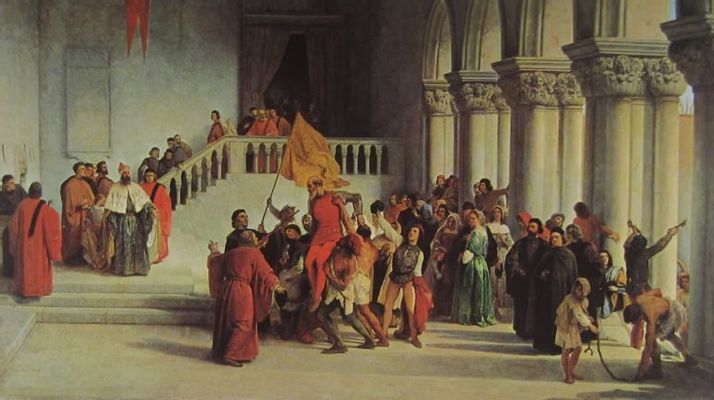 Francesco Hayez - Vittor Pisani Released from prison and taken to Triumph