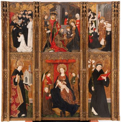 Antoine de Lonhy - Polyptych of the Virgin, Saint Augustine and Saint Nicholas of Tolentino