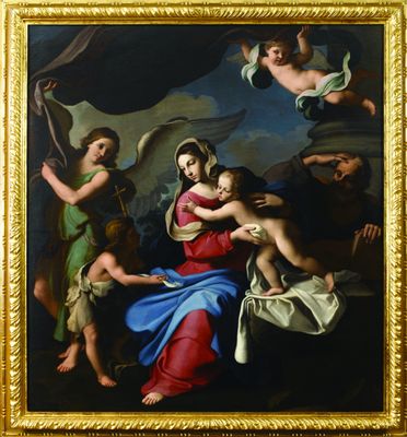 Gian Domenico Cerrini - Sacra Famiglia con i santi Giovannino e Anna 