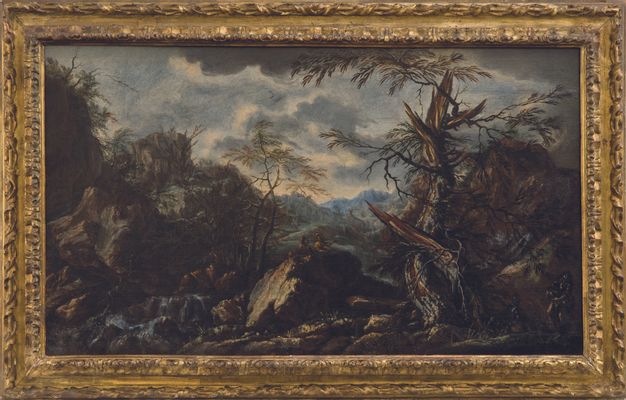 Pietro Montanini - Landscape with trees and figures