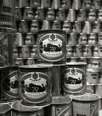 Herbert List - Tuna cans are shipped all over the world