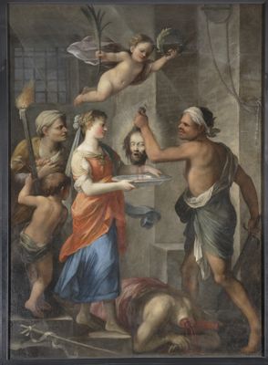 Plautilla Bricci - Stendardo della Compagnia della Misericordia raffigurante il martirio di San Giovanni Battista