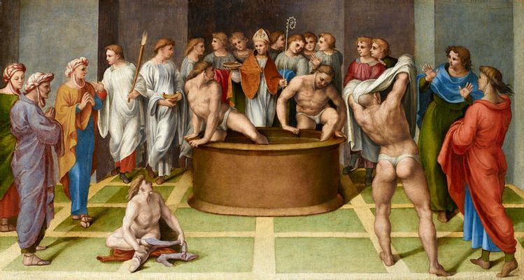Girolamo Genga - San Agustín bautiza a los catecúmenos
