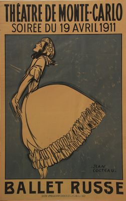 Jean Cocteau - Poster of the Russian ballets (Karsavina)