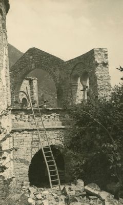 Restoration work on the basilica of San Pietro al Monte
