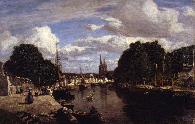 Louis Eugène Boudin - View of the port of Quimper