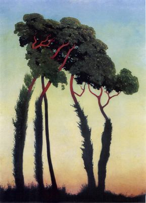 Félix Vallotton - Paesaggio con alberi (o Ultimi raggi) 