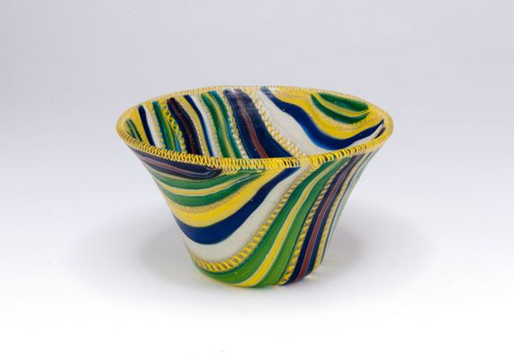 Small glass bowl with polychrome canes