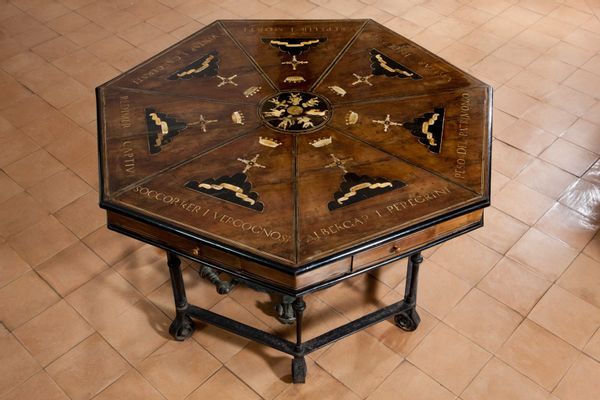 Heptagonal Cabinet Table
