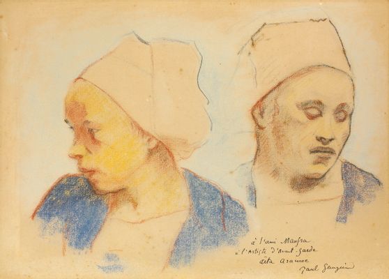 Paul Gauguin - Due teste di Bretoni
