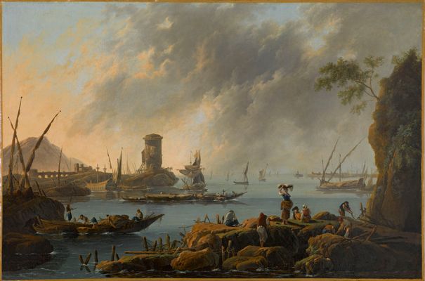 Jean Baptiste Pillement - Vista di un porto 