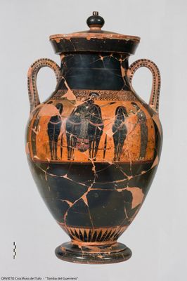 Attic black-figure amphora with lid