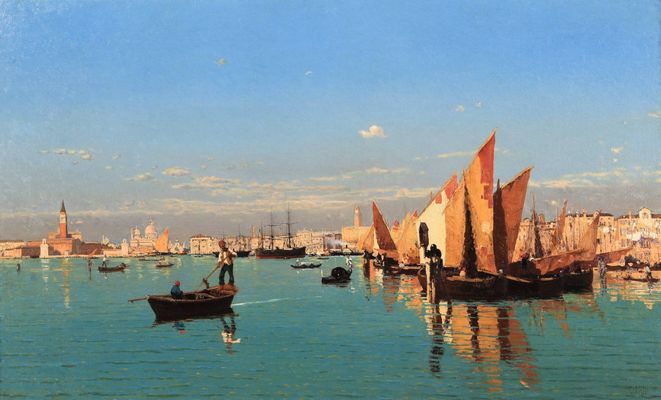 Guglielmo Ciardi - Veduta della laguna veneziana