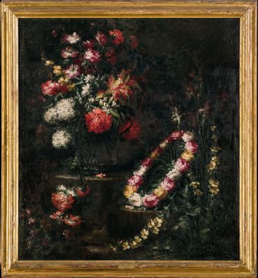 Flowerpot and wreath