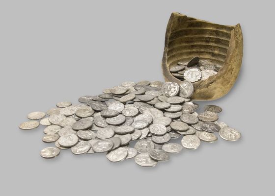 Silver coin treasure chest
