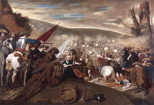 Aniello Falcone - Batalla de cañones entre turcos y cristianos