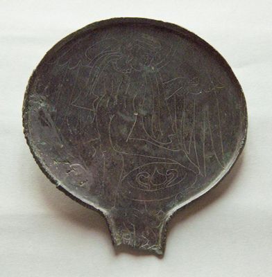 Bronze mirror with Lasa