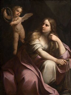 Marcantonio Franceschini - Maddalena penitente con angelo in volo che regge la corona di spine