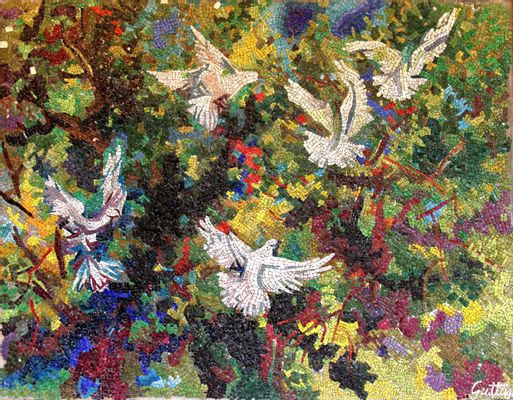 Romolo Papa - Renato Guttuso, Flight of doves on the orange grove