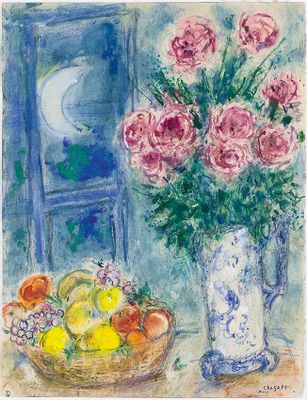 Marc Chagall - Untitled (Still life with fruit and flowers)