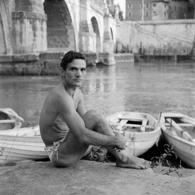 Pier Paolo Pasolini portrait on the Tiber