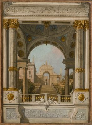 Giovanni Antonio Canal, detto Canaletto - Vista en perspectiva (Escenografía teatral)