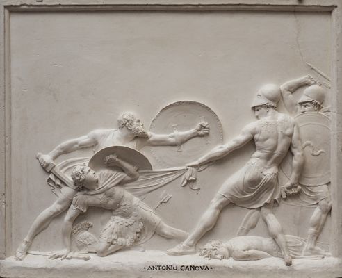 Antonio Canova - Socrate sauve Alcibiade à la bataille de Potidea
