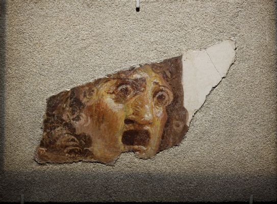 Fragment with tragic theatrical mask