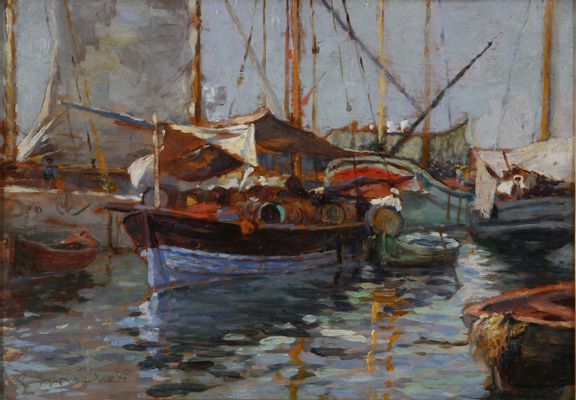 Guglielmo Micheli - Boats at the port