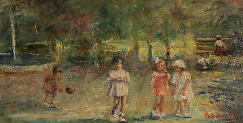 Maria Antonioletti - Children's games in the gardens of the station