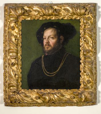 Girolamo Sellari, detto Girolamo da Carpi - Portrait of a Gentleman with a Black Cap