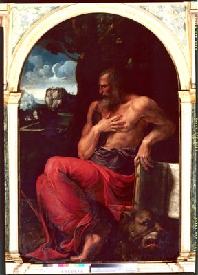 Girolamo Sellari, detto Girolamo da Carpi - San Girolamo nel deserto