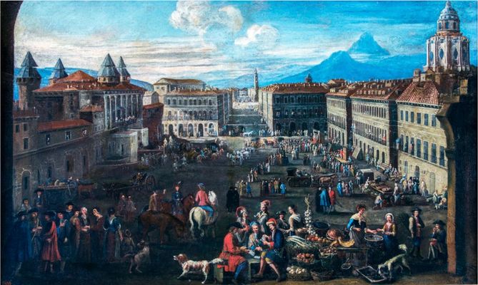 Peter Bolckmann - View of Piazza Castello on the axis of the Contrada Nuova in Turin