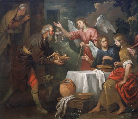 Giovanni Andrea De Ferrari - Abramo and three angels