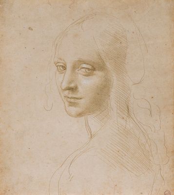 Leonardo da Vinci - retrato, de, un, niña joven