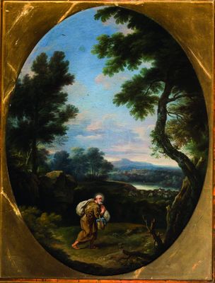 Carlo Antonio Tavella - Landscape with holy pilgrim