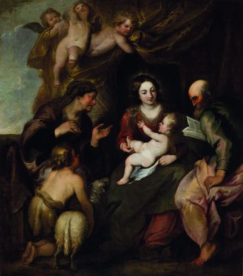 Vincent Malò - Sacra famiglia con san Giovannino e santa Elisabetta
