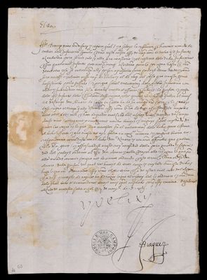 Lettera di Carlo V a Ferrante I Gonzaga