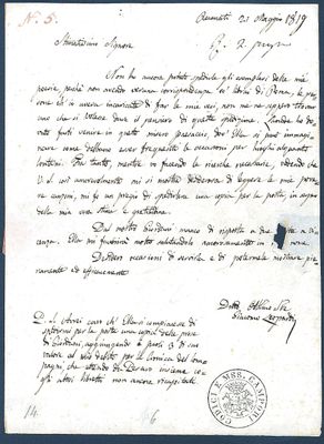 Lettera di Giacomo Leopardi a Pietro Brighenti