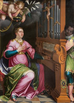 Giovanni Pietro Gnocchi - Saint Cecilia crowned by an angel