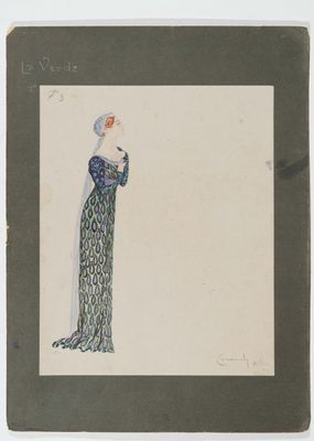 Luigi Sapelli, detto Caramba - Costume sketch for Parisina