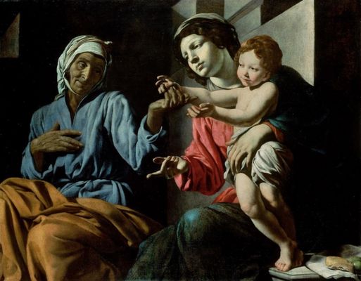 Giovanni Battista Caracciolo, detto Battistello - Madonna con bambino e sant'Anna