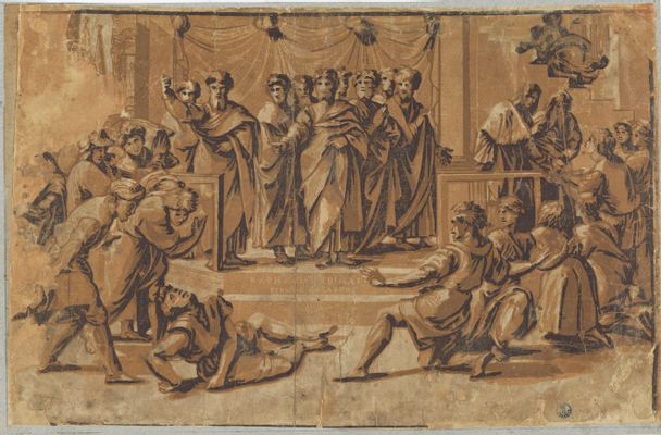 Ugo da Carpi - Death of Ananias
