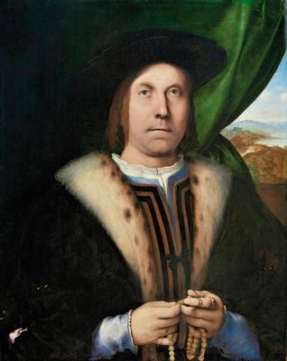 Lorenzo Lotto - Mann mit Rosenkranz
